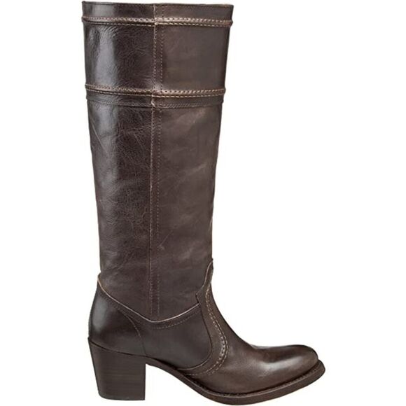 Frye 77231 'Jane' Dark Brown AntiqueTall Riding Heeled Boots Size 6.5 - Picture 3 of 13